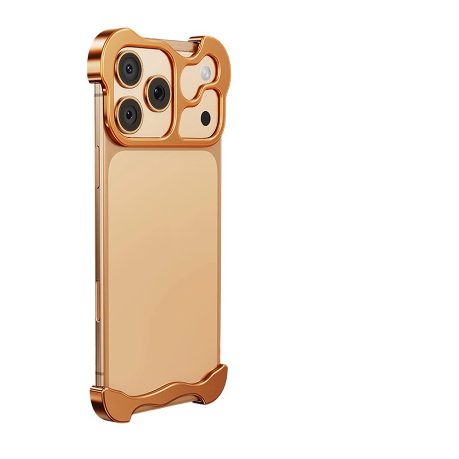 SteelGuard 17 Pro Max Phone Case: Minimalist Metal Design, Corner